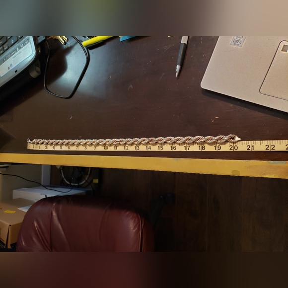 Vintage 925 Sterling Silver Rope Necklace - Picture 3 of 6